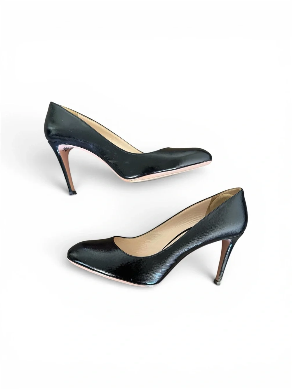 Prada Black Patent Leather Rounded Toe Pumps - Picture 5 of 11
